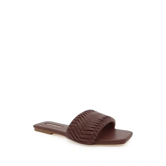 BILLINI | FEVA WOVEN SLIDES SANDALS | CHOCOLATE BROWN - Picture 2 of 8